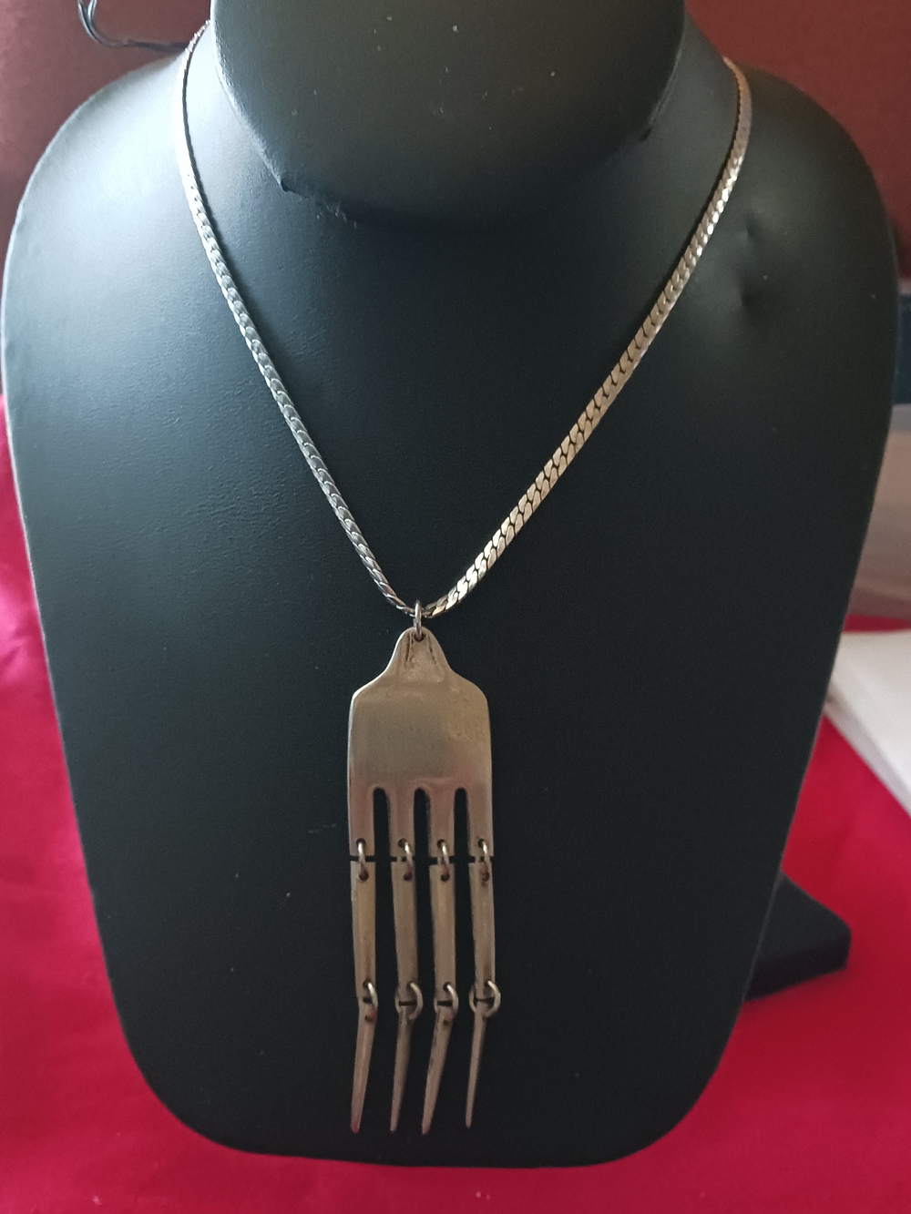Silver Fork Tine Pendant Necklace